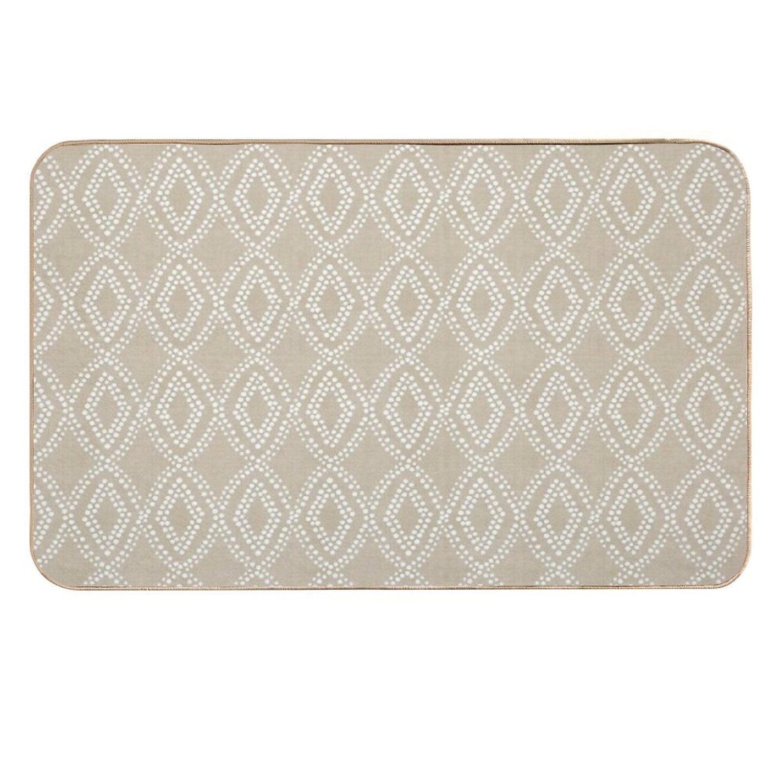 Diamonds Dots in Tan  Anti-Trip Bath Mat
