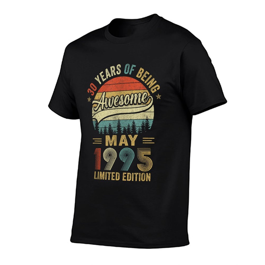 Vintage May 1995 30 Year Old 30Th Birthday Men Women  Rolled Sleeves T-Shirt