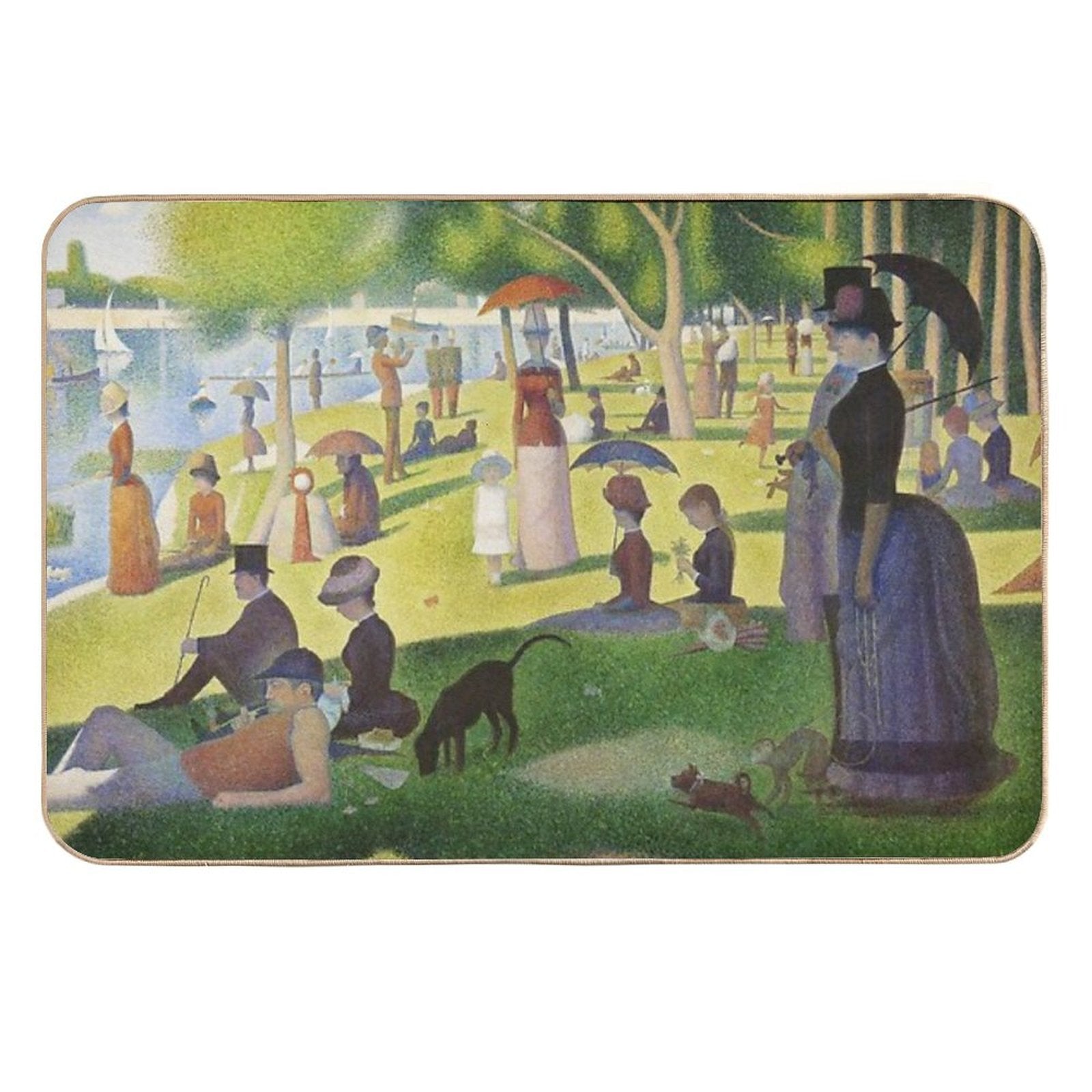A Sunday on La Grande Jatte by Georges Seurat  Fade-Resistant Bath Mat