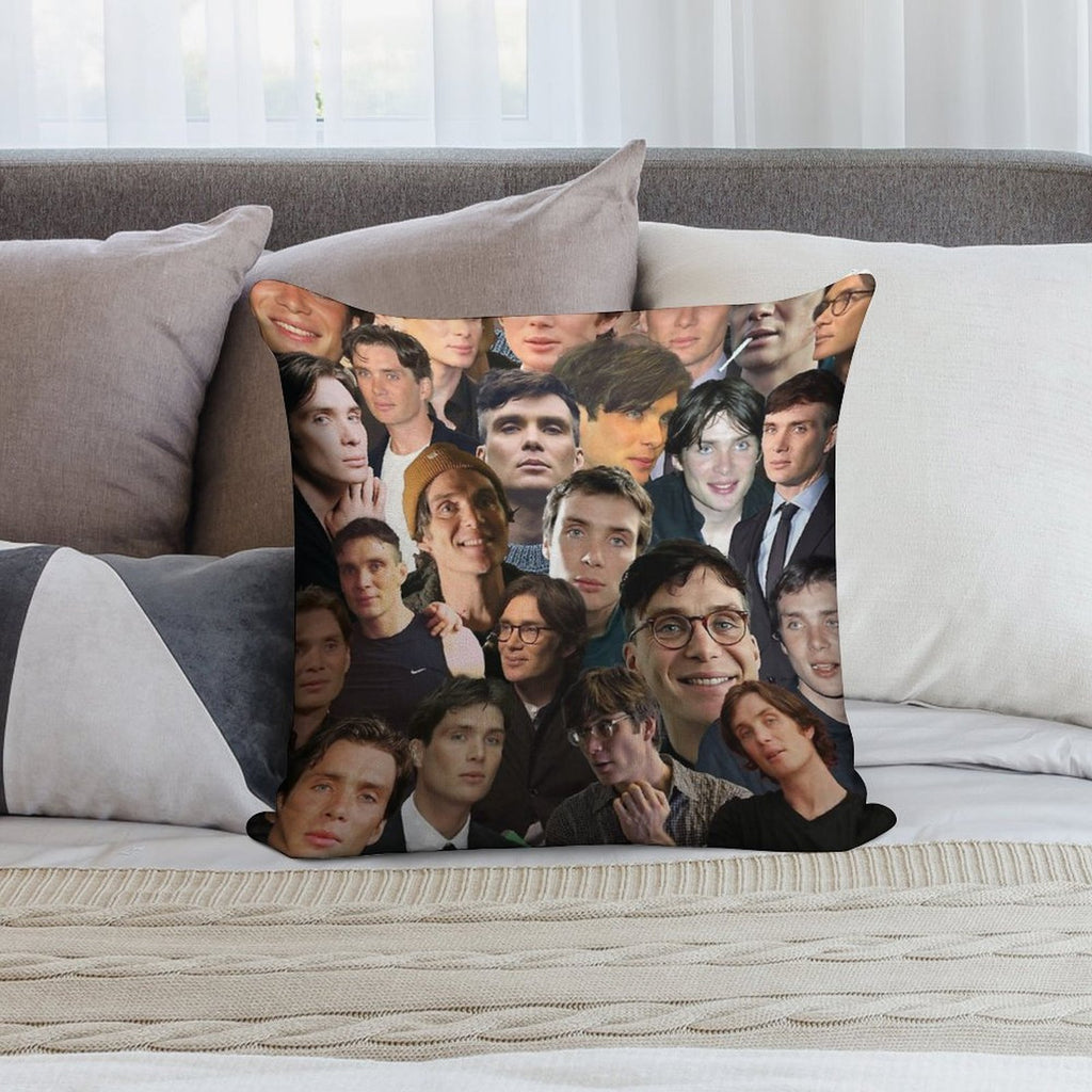 Cillian Murphy Photo Collage Soft Easy Maintenance Throw Pillow