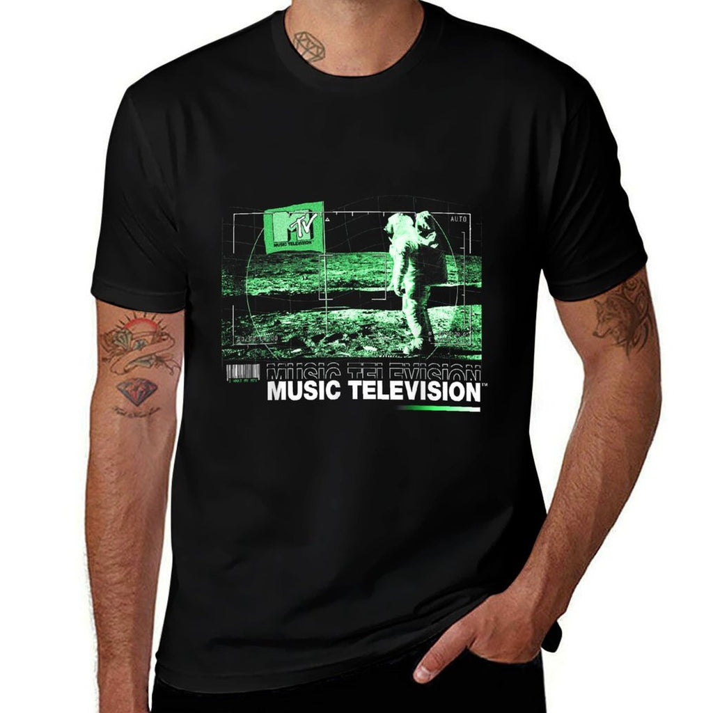 MTV Music Television Moon Man Night Vision  Slim-fit Cut T-Shirt