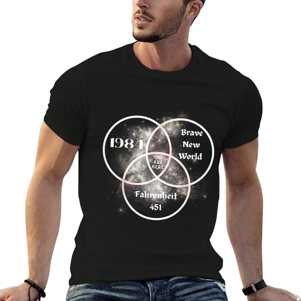 You Are Here 1984 Brave New World Dystopia  Heathered Texture T-Shirt