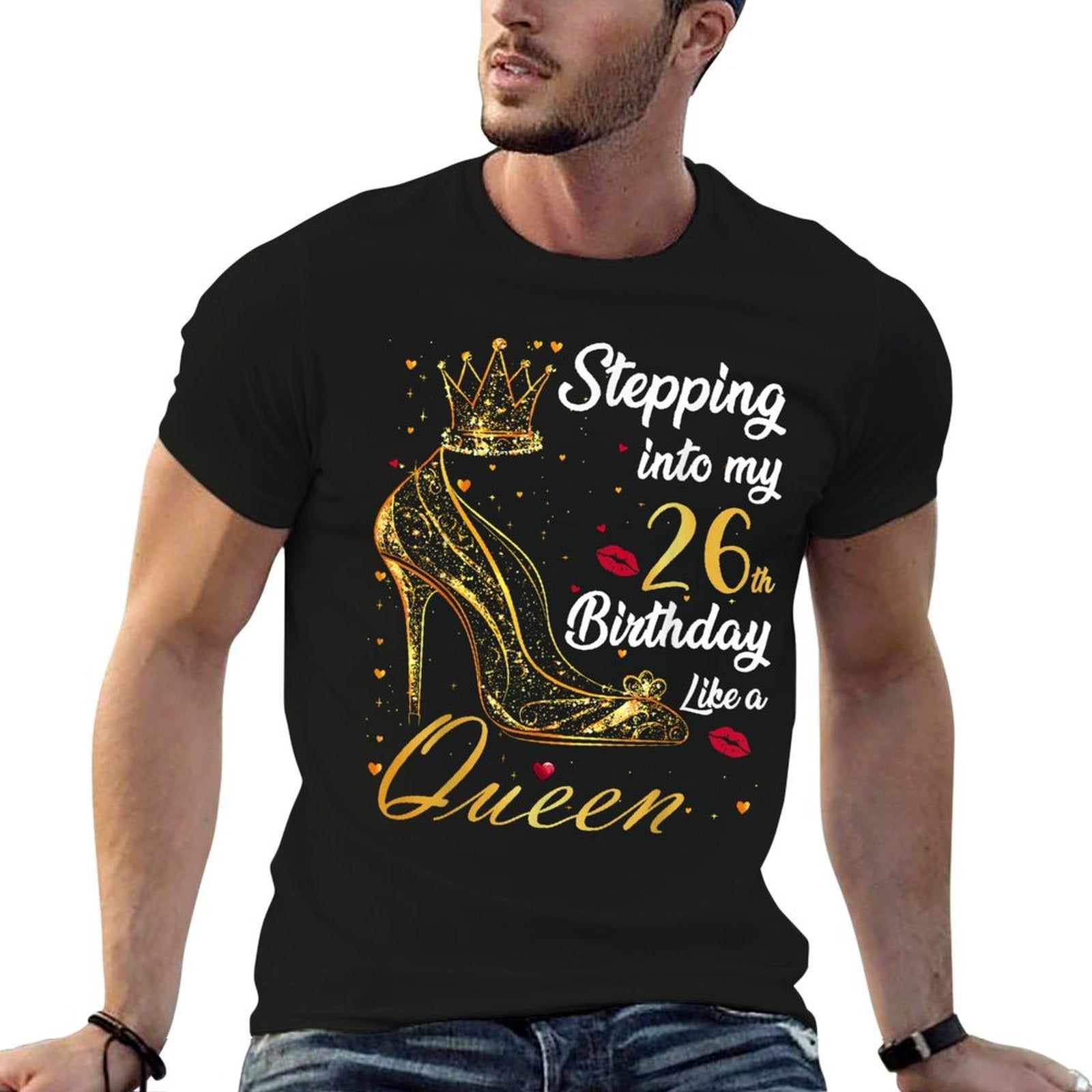 Stepping Into My 26th Birthday 26 Years Old Golden Birthday  Slim-fit Cut T-Shirt