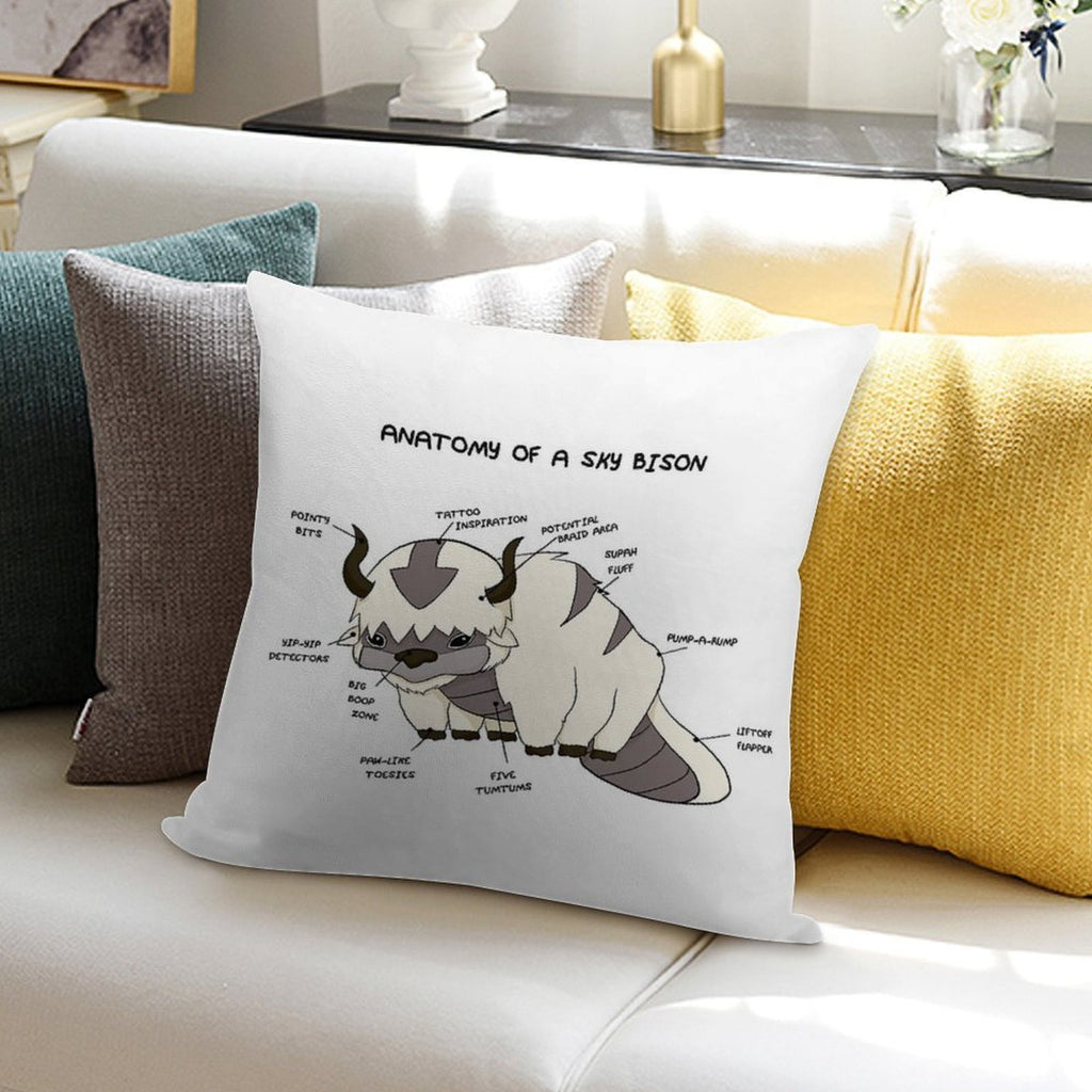Anatomy of A Sky Bison Soft Shrink-Resistant Throw Pillow