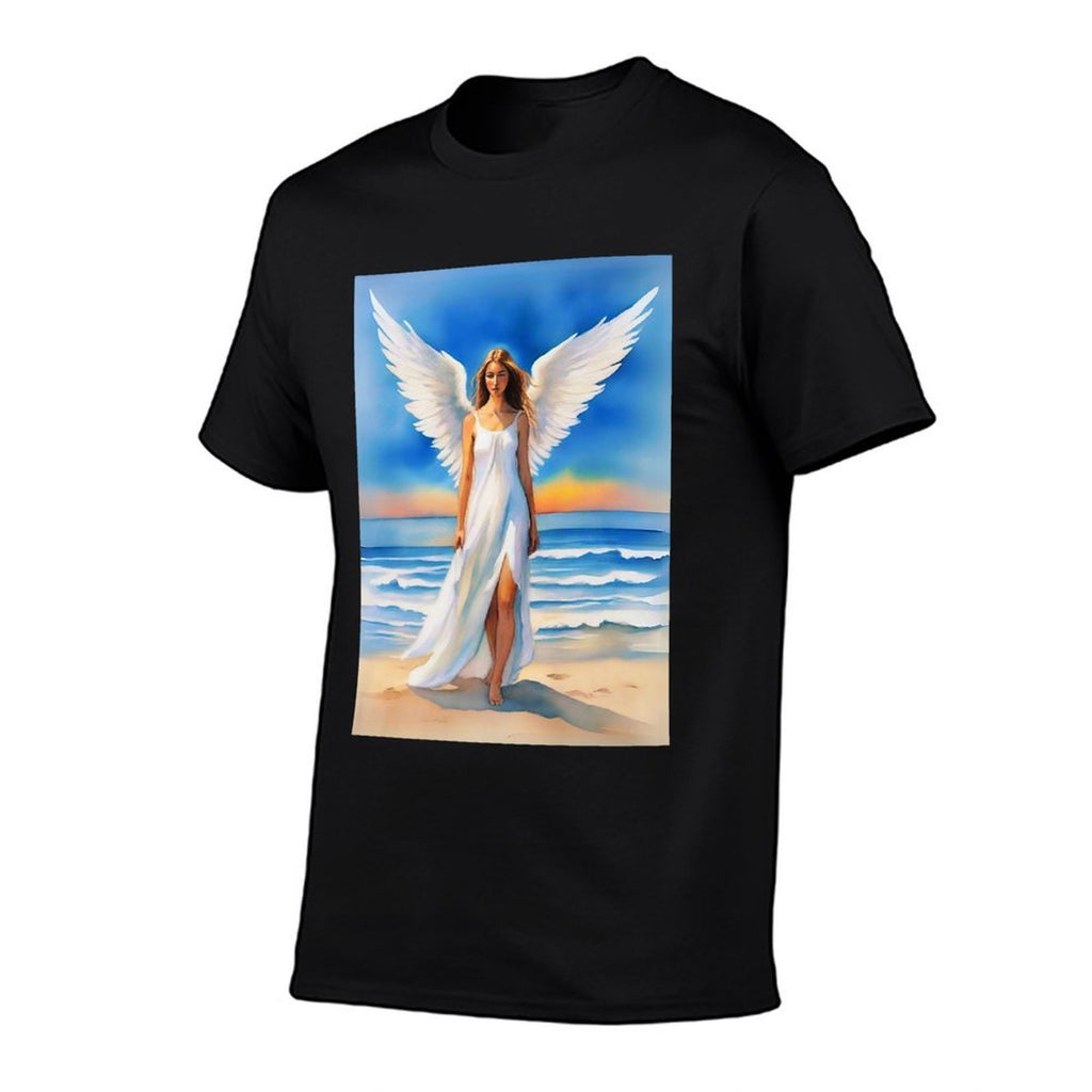 Angel on The Beach at Twilight Premium  Easy-care T-Shirt