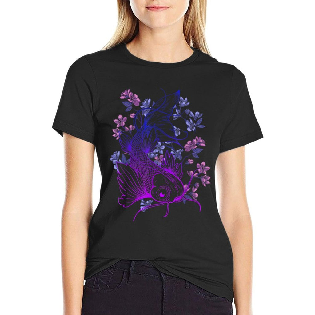Japanese Koi Carp Cherry Blossom Bloom Season Asian Carp  Classic T-Shirt
