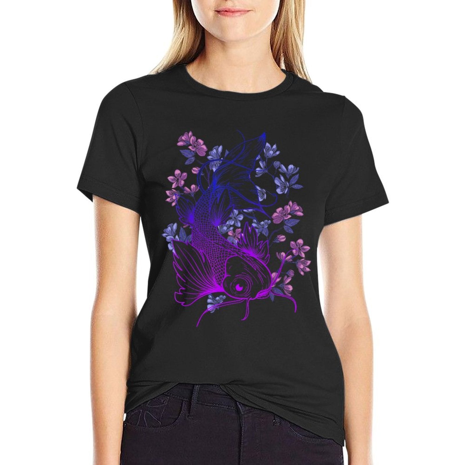 Japanese Koi Carp Cherry Blossom Bloom Season Asian Carp  Classic T-Shirt