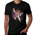 Space Astronaut Playing Guitar Astronomy Electric Guitarist  Rolled Sleeves T-Shirt