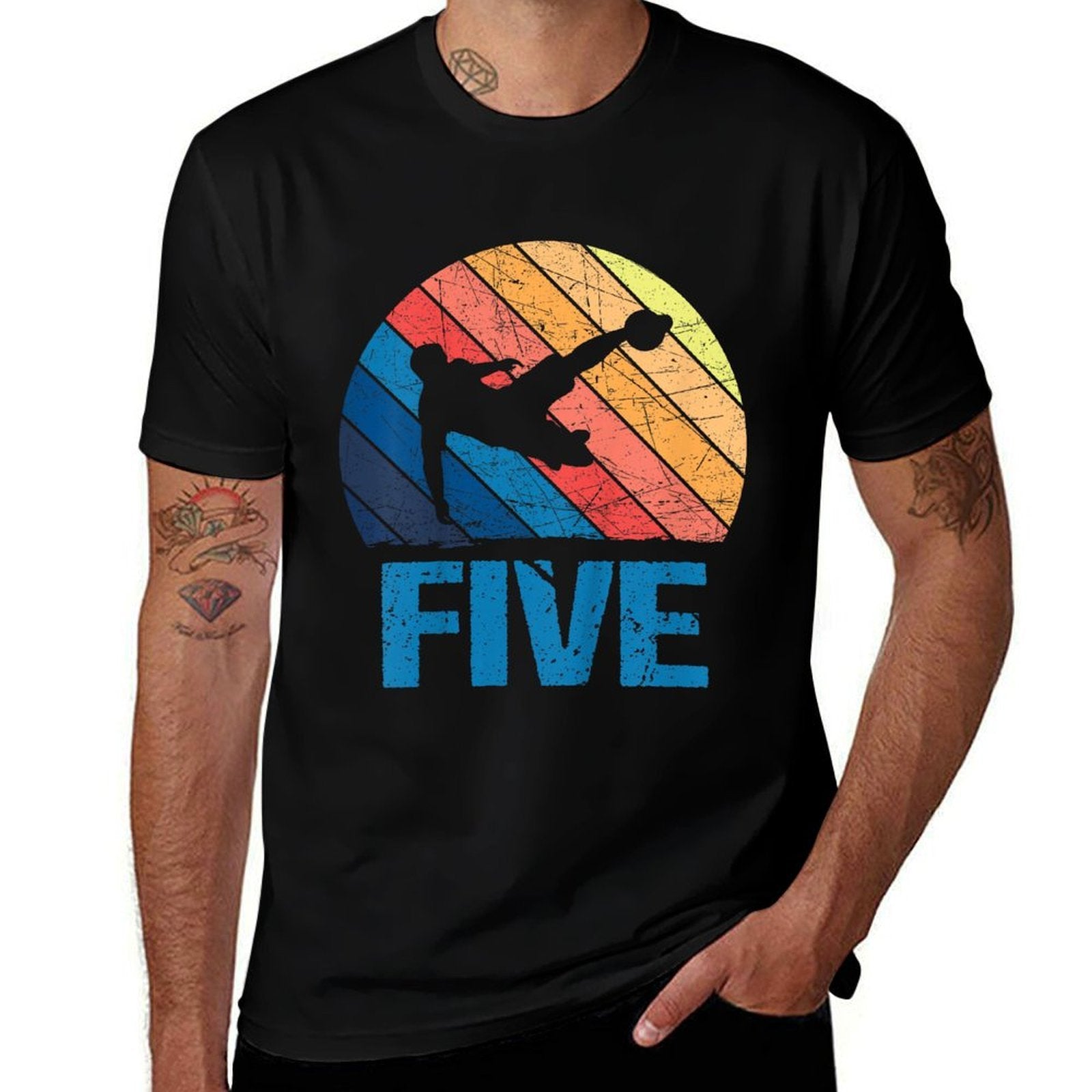Kids 5th Birthday Retro Soccer 5 Years Old Boy Girl  Easy-care T-Shirt