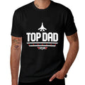 Top Gun Fathers Day Top Dad  Rolled Sleeves T-Shirt