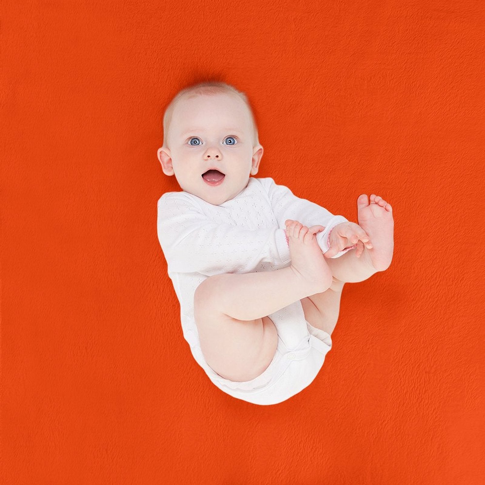 Bright Fluorescent Attack Orange Neon Eco-conscious Throw Blanket