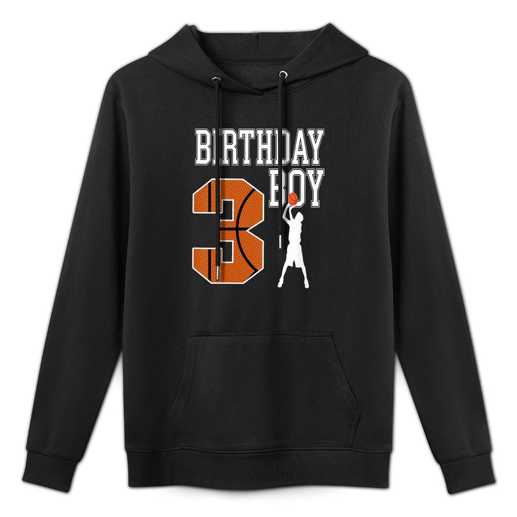 Kids 3rd Birthday Boy Basketball Kids 3 Year Old Medium-Weight Fabric Hoodie