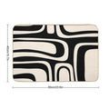 Palm Springs Retro Midcentury Modern Abstract Pattern Black And Almond Cream  Easy Maintenance Bath Mat