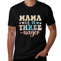 Mama Of A Threenager 3rd Birthday Matching Family Boho  Rolled Sleeves T-Shirt