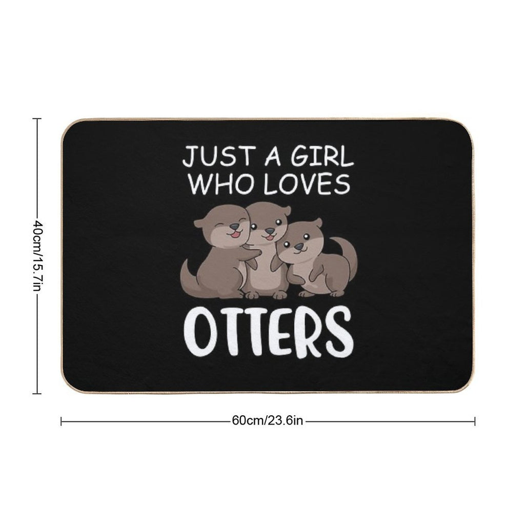 Cute Otter Women Sea Just A Girl Who Loves Otters Durable Bath Mat