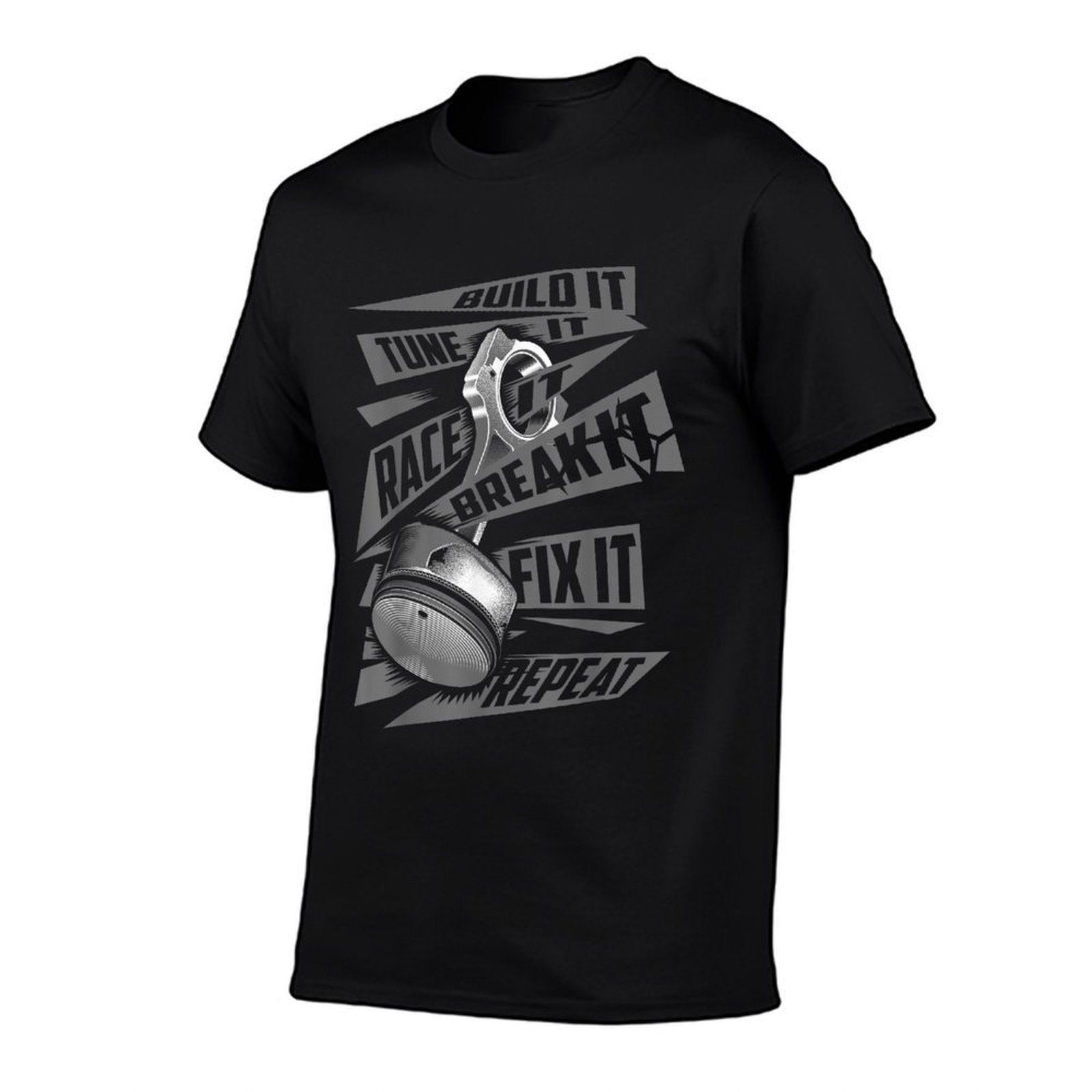 Funny Build It Tune It Race It Break It Fix It Repeat  Rolled Sleeves T-Shirt