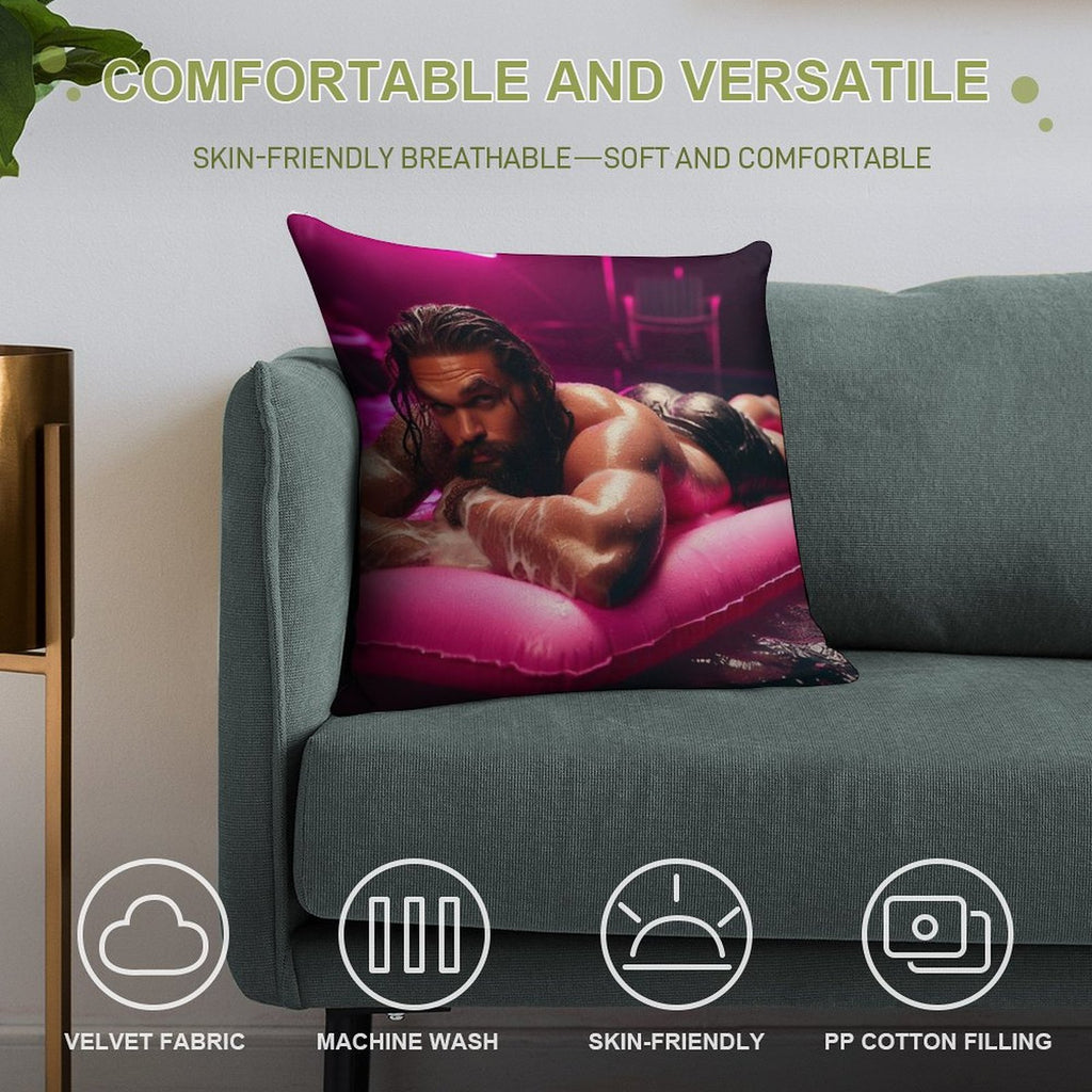 Jason Momoa Soft Washable Throw Pillow