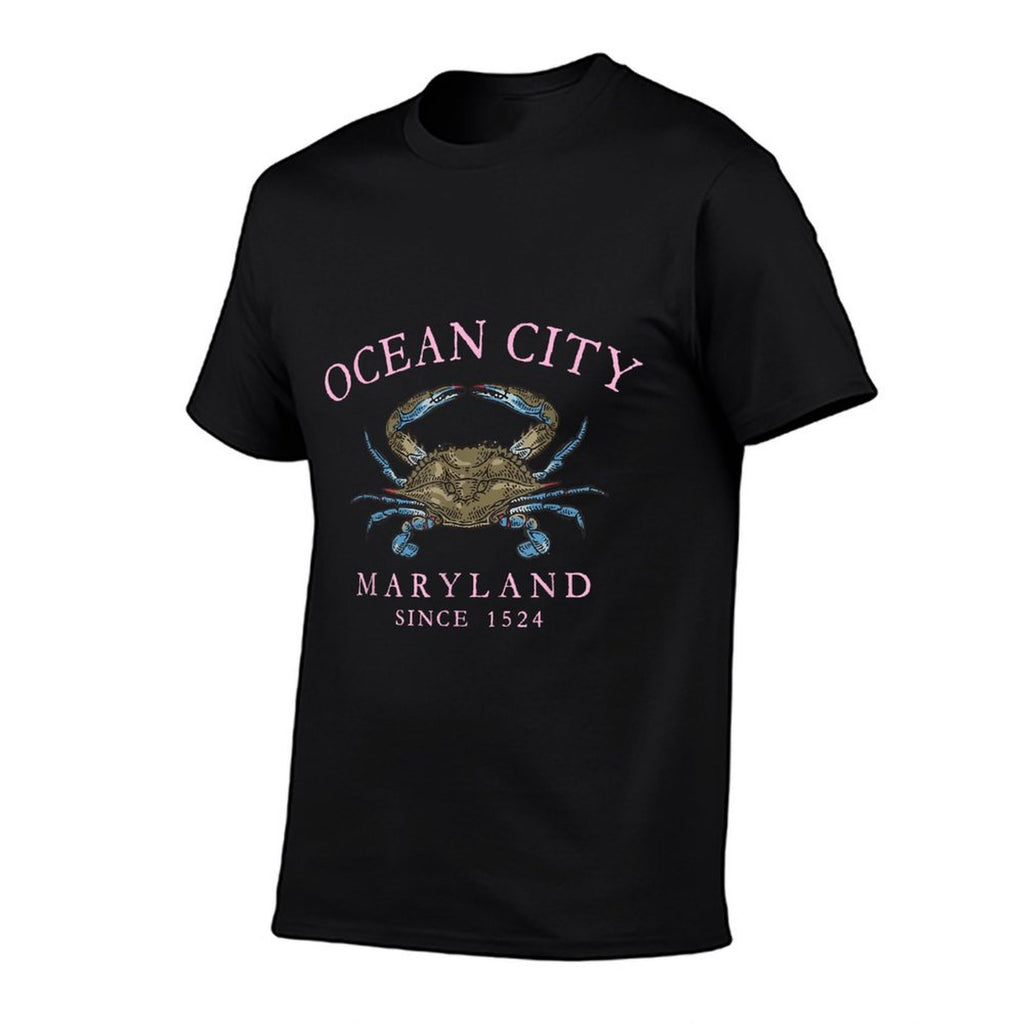 Ocean City Maryland Blue Crab Since 1524 Arched Pink Letters  Odor-resistant T-Shirt