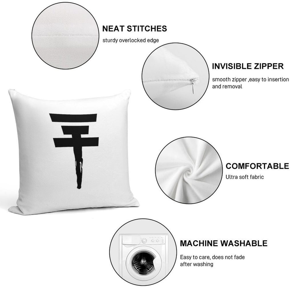 Tokio Hotel Logo (black, Once) Soft Ultra-Soft Texture Throw Pillow