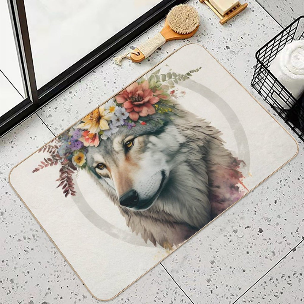 Shadowed Wolf's Stealth  Slip-Resistant Bath Mat