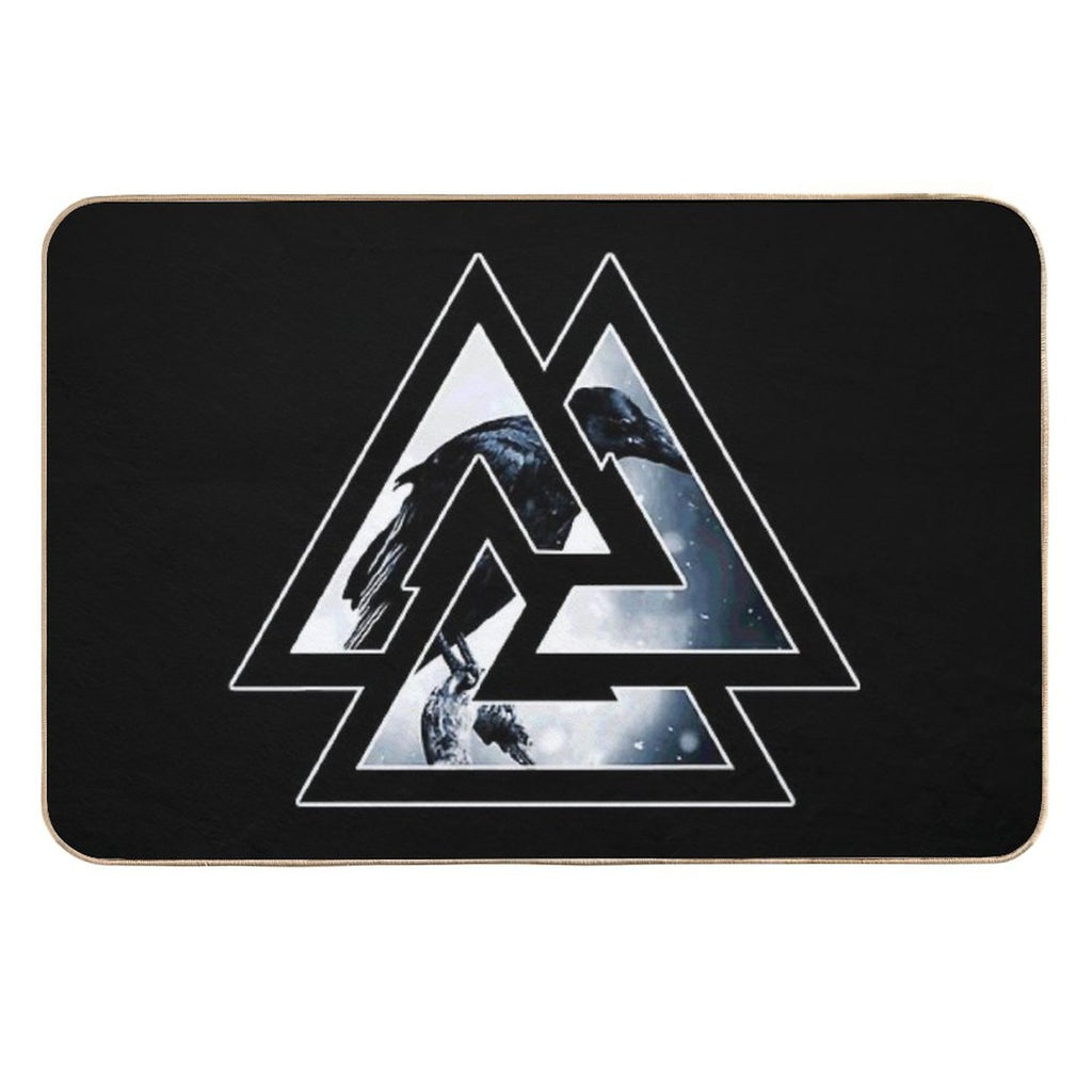 Valknut Knot Of Odin With Raven  Pet-Safe Bath Mat