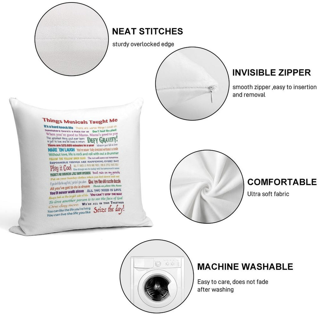 Things Musicals Taught Me Soft Gift Ready Throw Pillow
