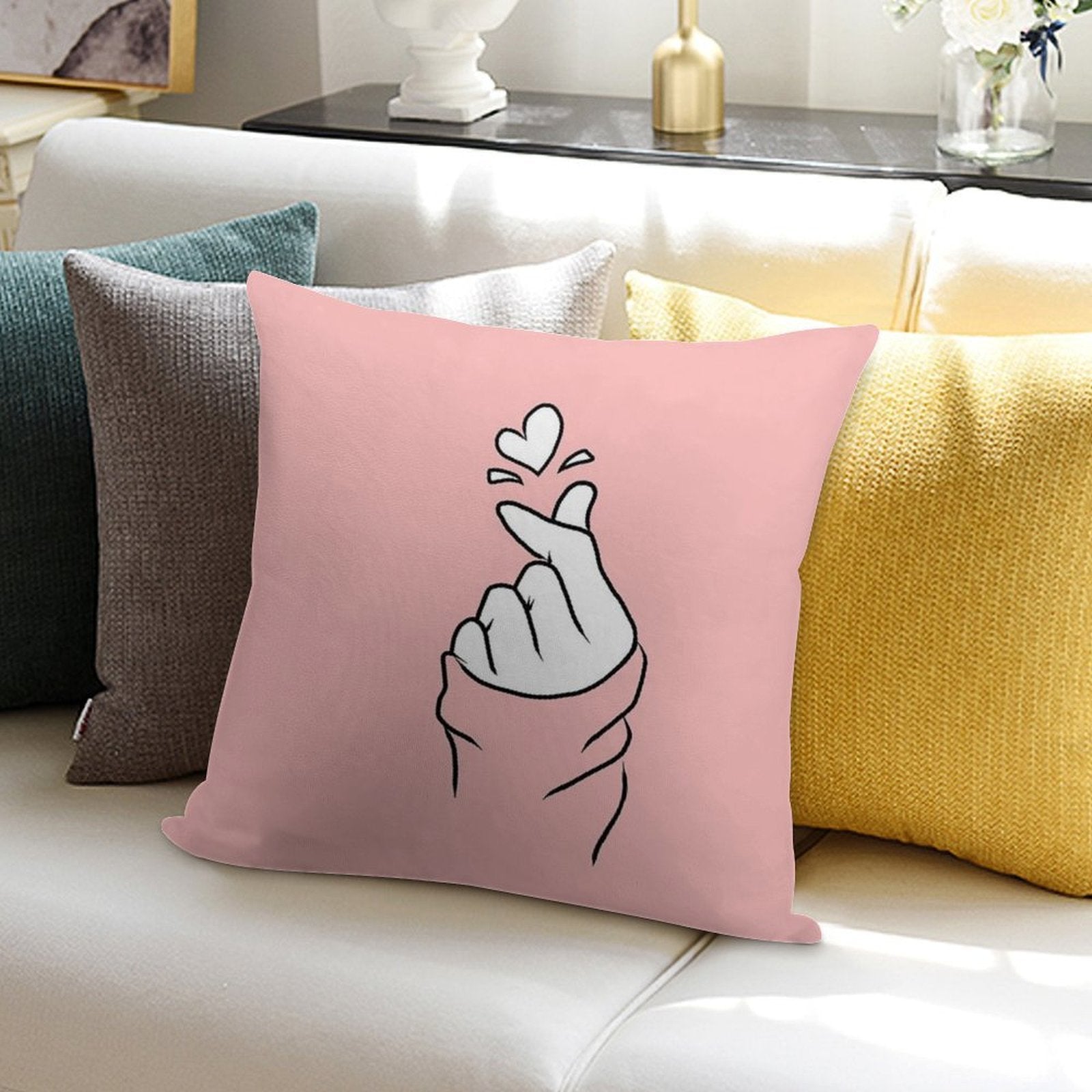 Cute Heart~ Soft Bedroom Essential Throw Pillow