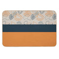 Autumn Leaves Are Dark Blue, Gray And Dark Yellow .  Fade-Resistant Bath Mat