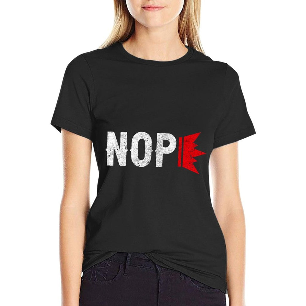 No Kings Nope Protest Sign Horizontal  Rolled Sleeves T-Shirt