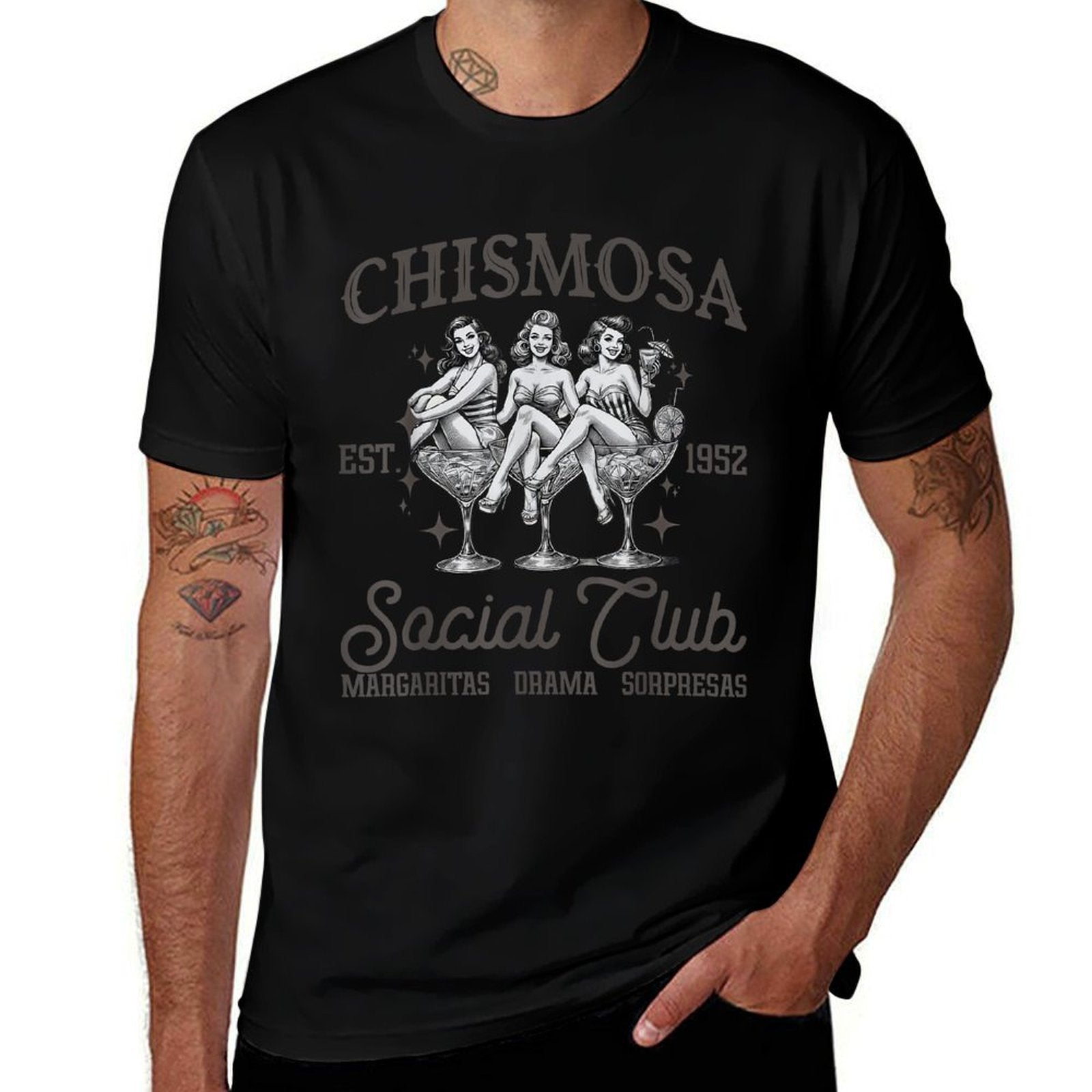 Chismosa Social Club Vintage Funny Spanish  High-quality Stitching T-Shirt