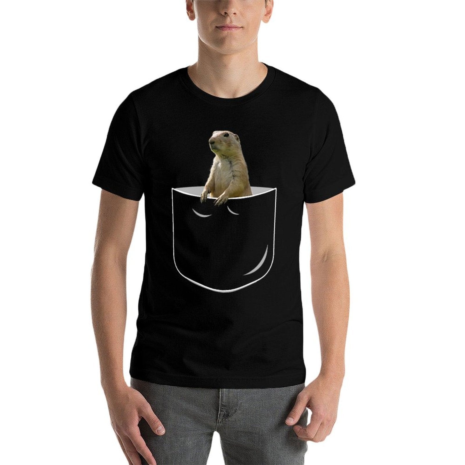 Cool Pocket Prairie Dogs Unisex-Adults Black Classic Fit  Versatile T-Shirt