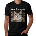 Funny Meme Cat What The Sigma Cute Cat Meme Quote for Men Women Kids  Wrinkle-resistant T-Shirt
