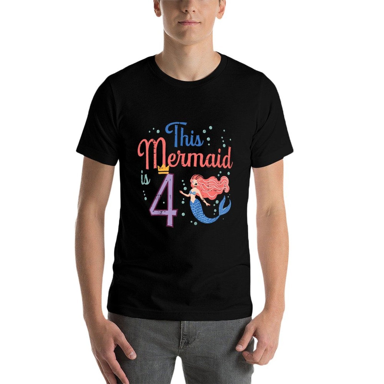 Kids This Mermaid Is 4 4th Birthday Four Year Old Bday Girls Kids  Quick-drying T-Shirt