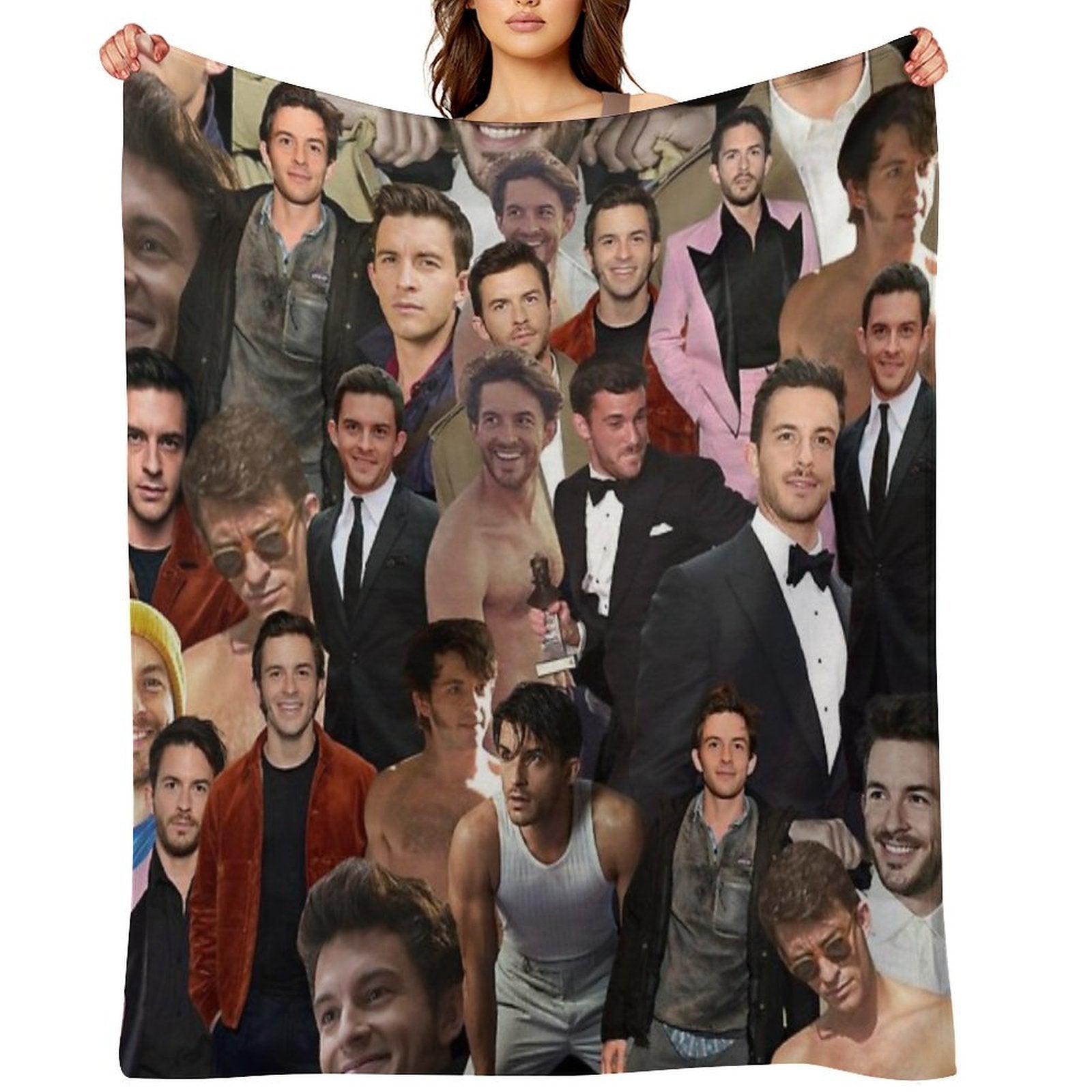 Jonathan Bailey Collage Machine-washable Throw Blanket