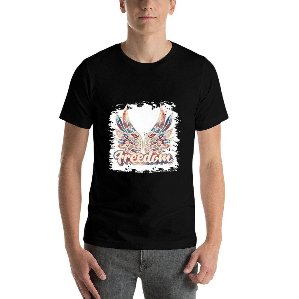 Bleached July 4th Freedom Wings Patriotic USA Angel Wings Premium  Stretchy T-Shirt