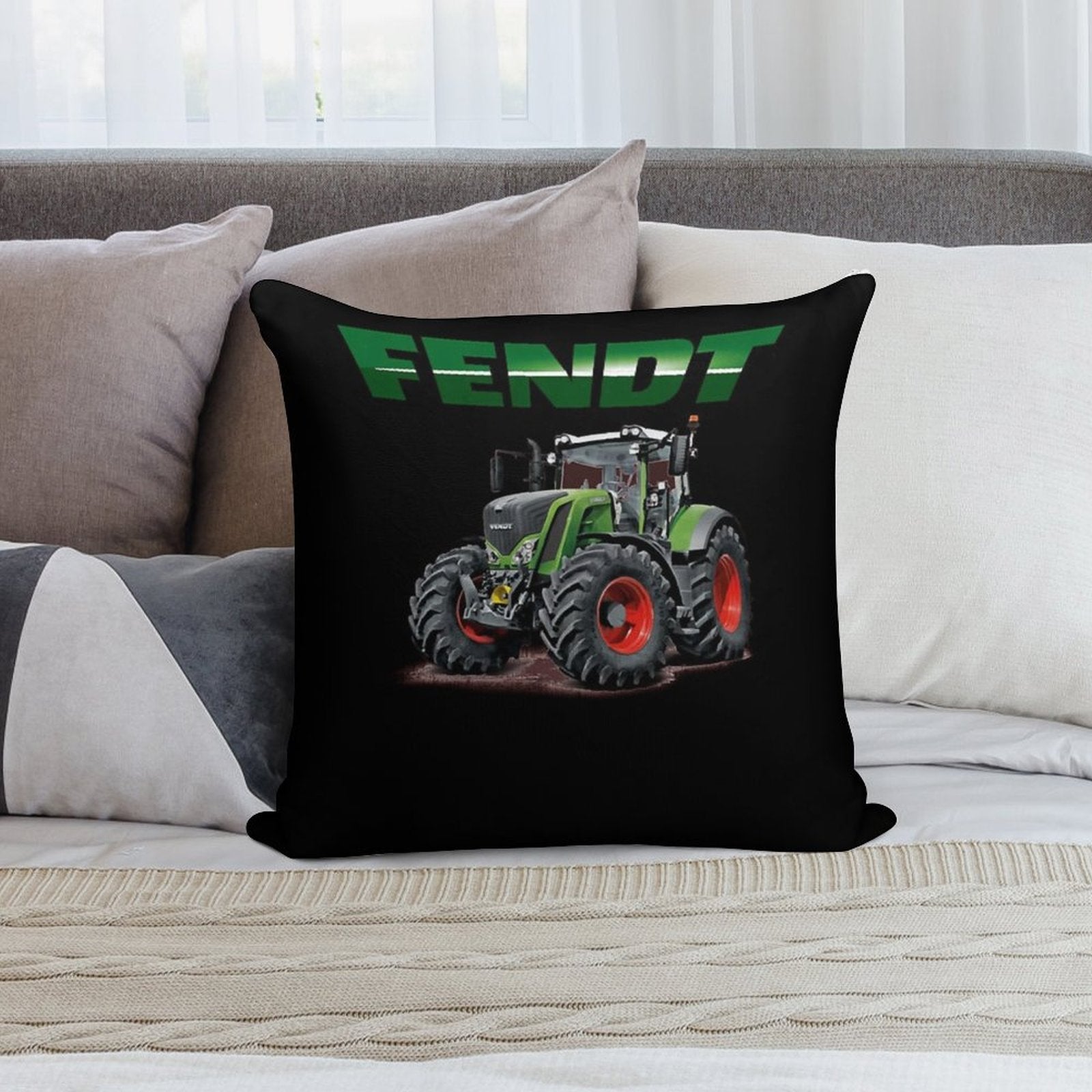 Fendt German Tractors Soft Short Plush Fabric Throw Pillow