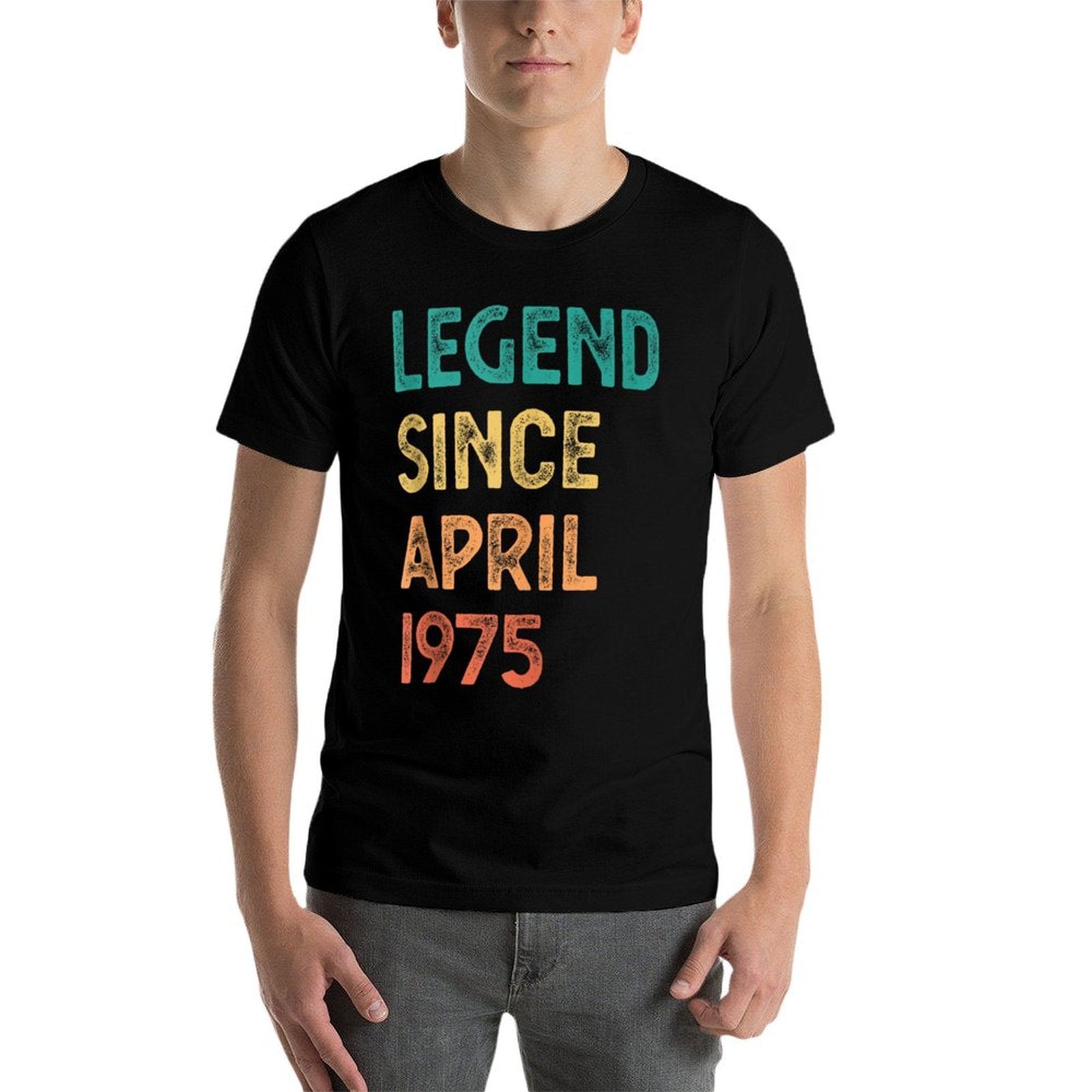 50th Birthday Men Women Legend Since April 1975  Oversized Silhouette T-Shirt