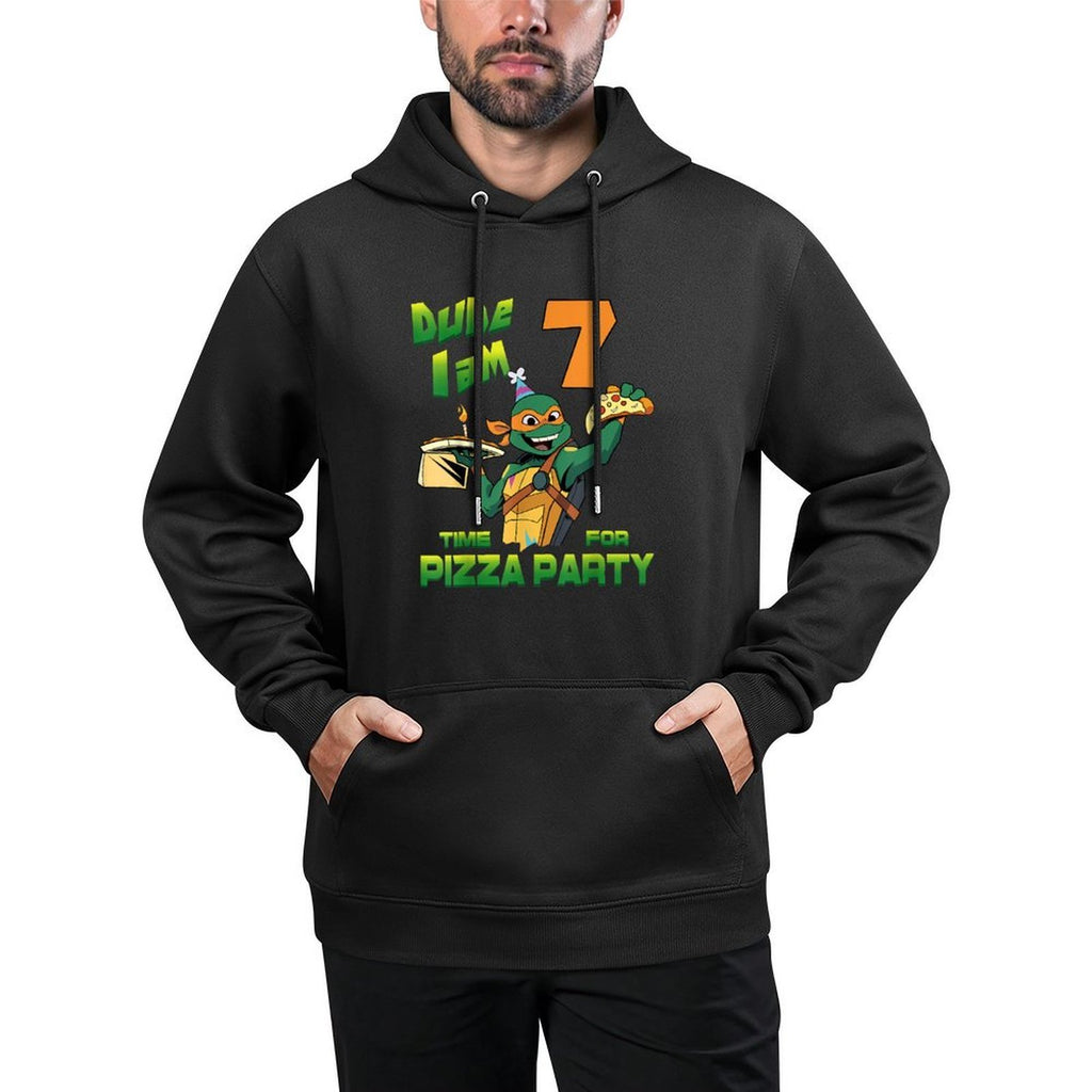 Mademark Xnage Mutant Ninja Turtles - Dude I Am 7 Years Old Mikey Pizza Birthday Party Layering Staple Hoodie