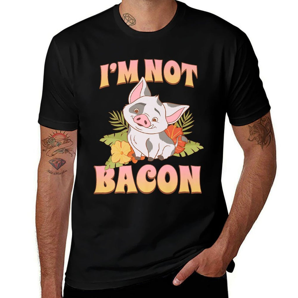 Disney Moana 2 Pua I'm Not Bacon Tropical Panel Premium  Graphic-printed T-Shirt