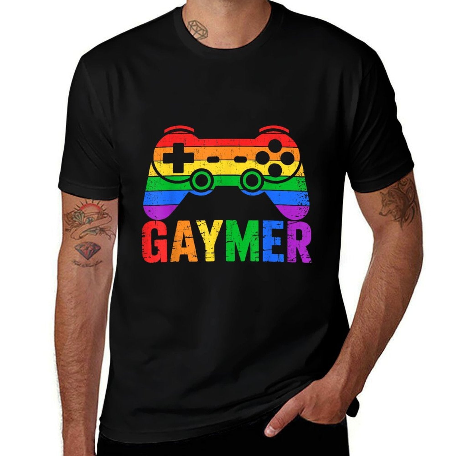 Funny Gaymer Rainbow Game Pride LGBT Support  Relaxed-fit T-Shirt