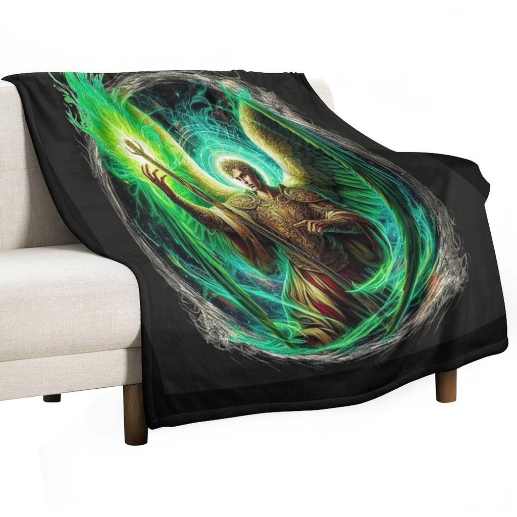 Saint Raphael Archangel -   Angel of Healing - Christmas Gift Travel-friendly Throw Blanket