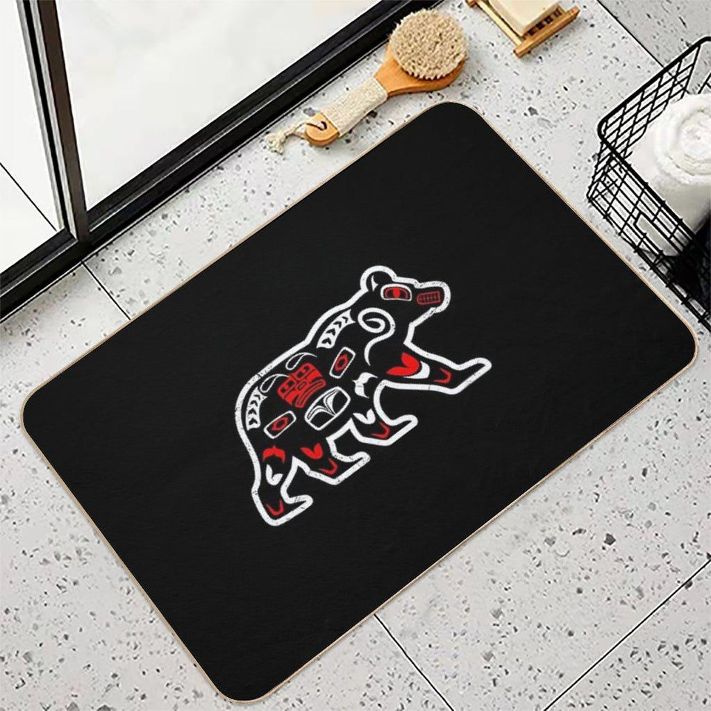 Haida Bear Funny Gift Idea  Dirt-Trapping Bath Mat
