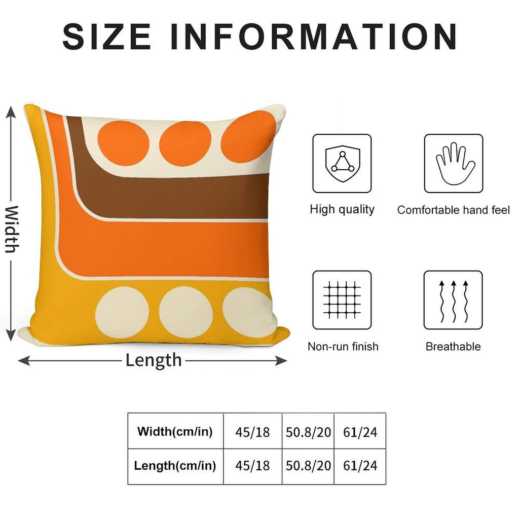 Retro Geometric Design 653 Soft Anti-Pilling Throw Pillow