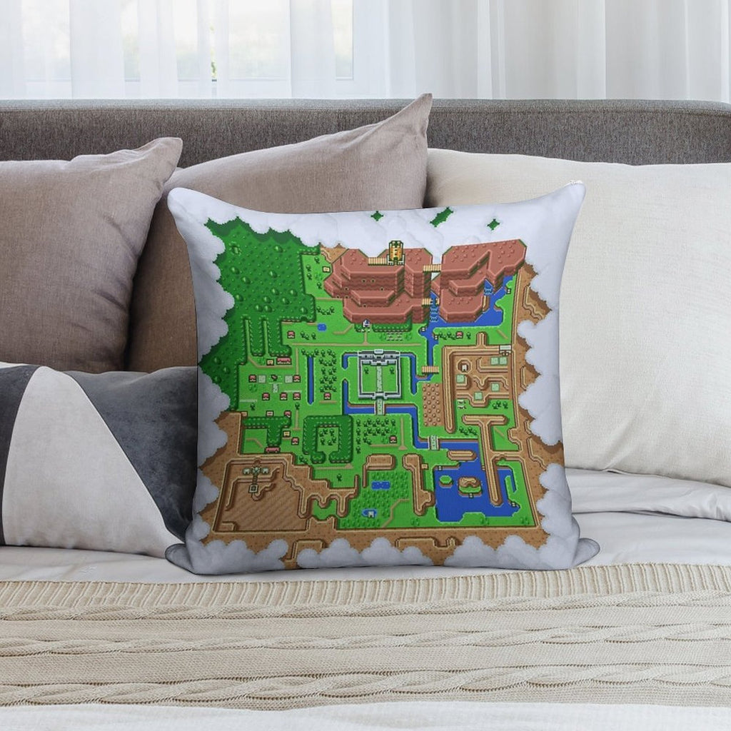 LttP World Map Soft High-Density Material Throw Pillow