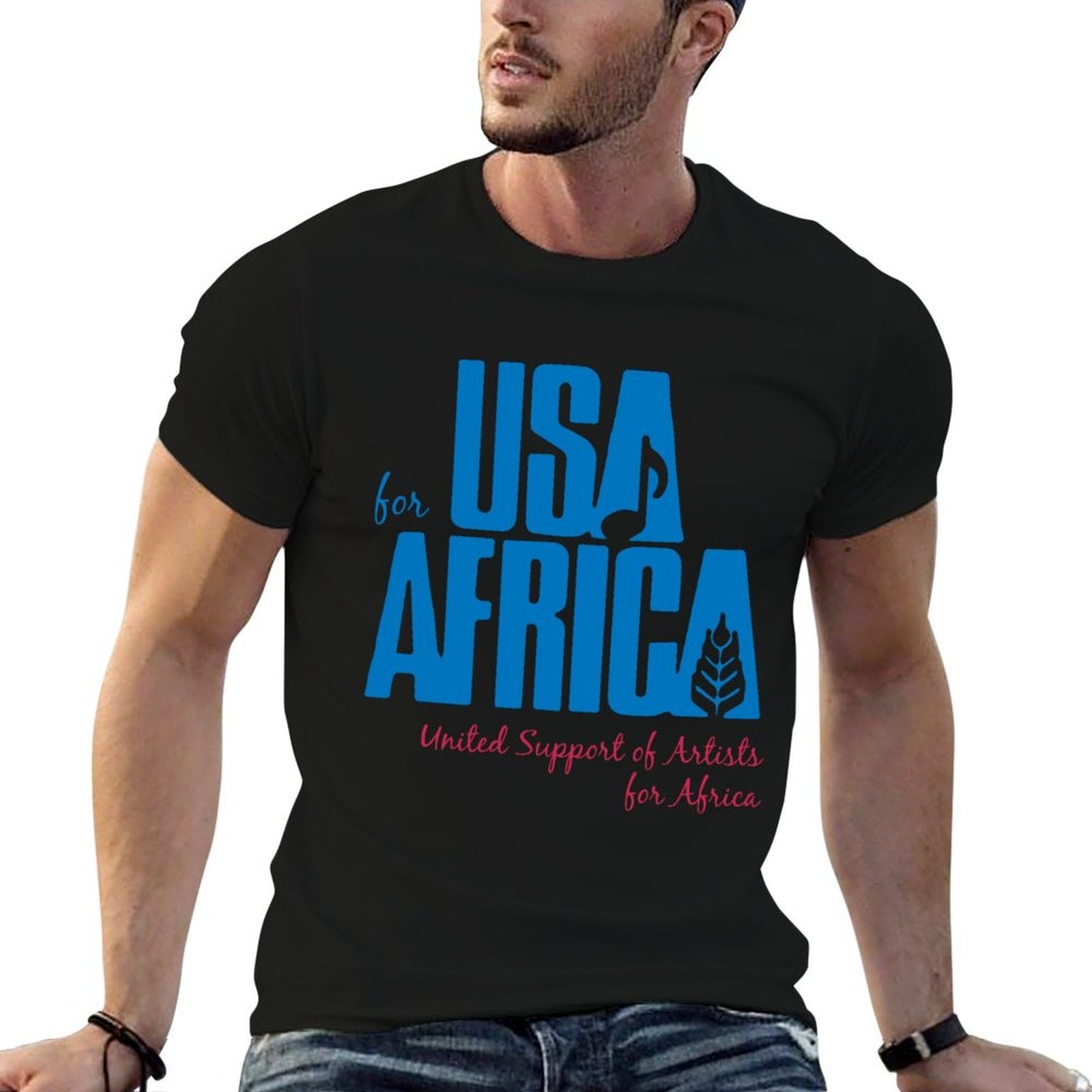 We Are The USA Support Africa  Fade-proof Color T-Shirt