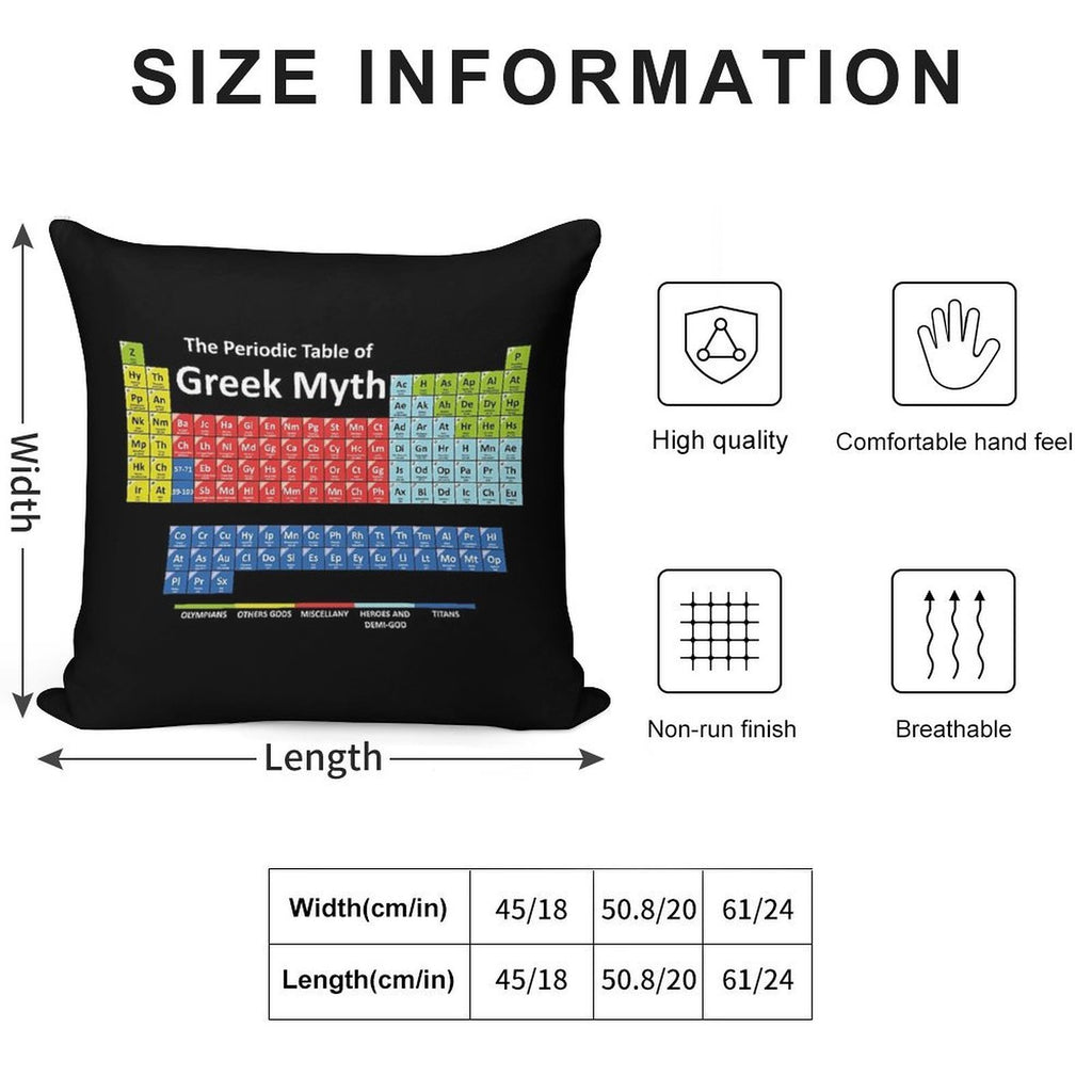 Periodic Table of Greek Mythology Soft Style Accent Throw Pillow