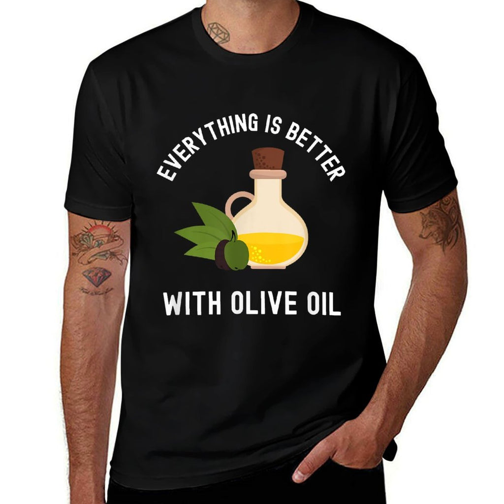 Olive Oil Foodie Chef Cook Cooking Funny Italian Food  Vintage-inspired T-Shirt