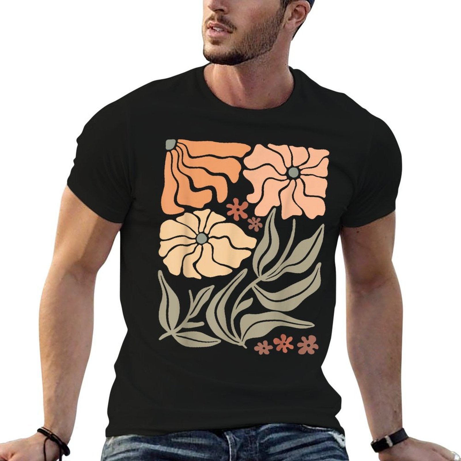 Boho Daisy Wildflower Graphic Botanical Flower Bloom Floral  Lightweight T-Shirt