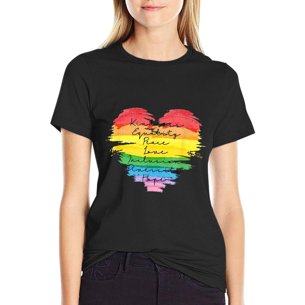 Kindness Equality Diversity Rainbow Heart Pride Gift  Slim-fit Cut T-Shirt