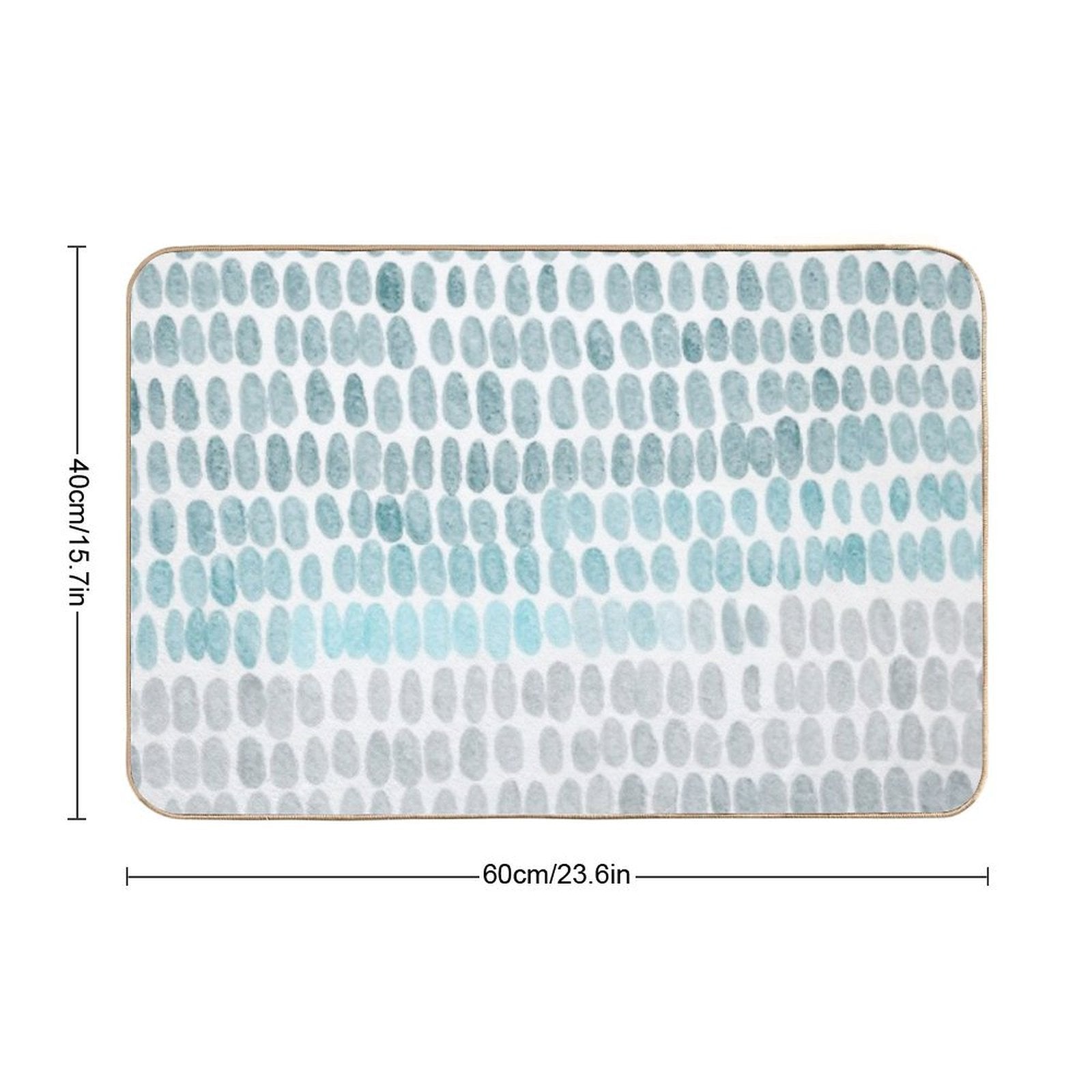 Abstract And Organic Blue Watercolor Drops in White  Fade-Resistant Bath Mat